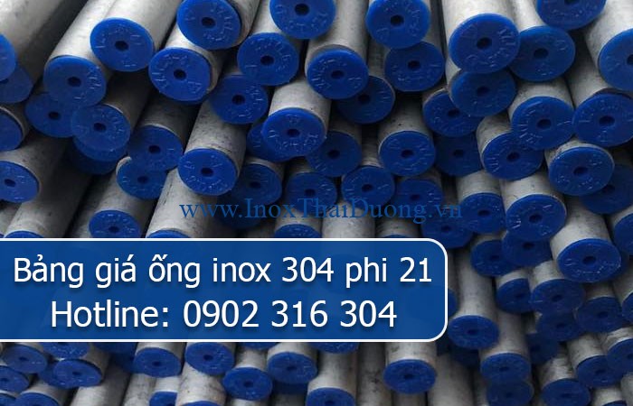 bảng giá ống inox 304 phi 21