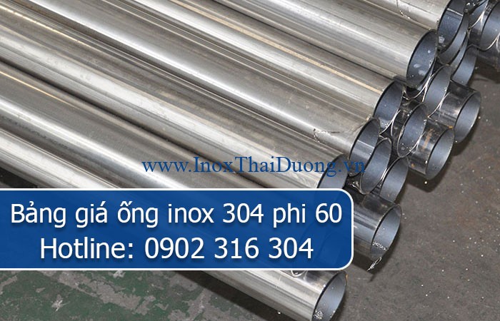 bảng giá ống inox 304 phi 60