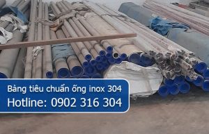 bảng tiêu chuẩn ống inox 304