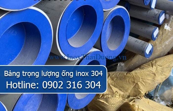 bảng trọng lượng ống inox 304