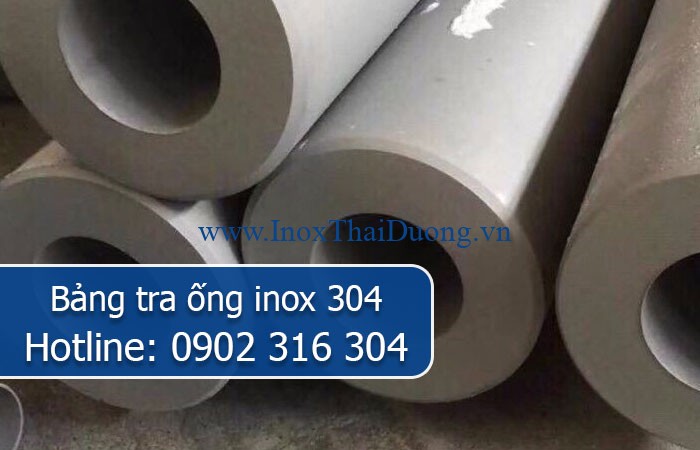 bảng tra ống inox 304