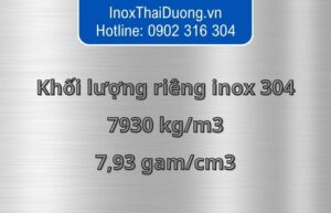 khối lượng riêng inox 304